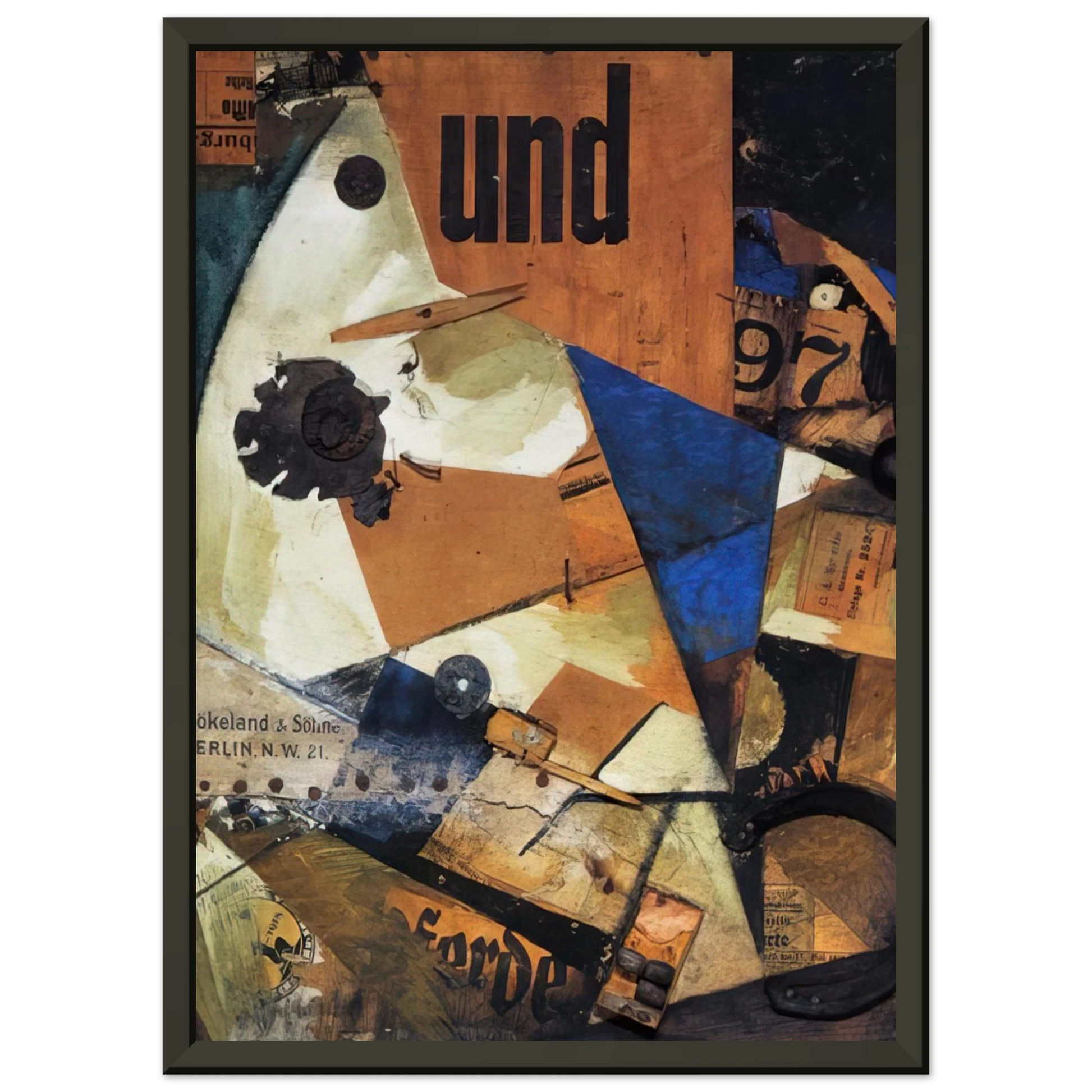 Kurt Schwitters  THE AND PICTURE 1919 Framed Art Print  - Aluminum Frame - 60x80 cm / 24x32 inches