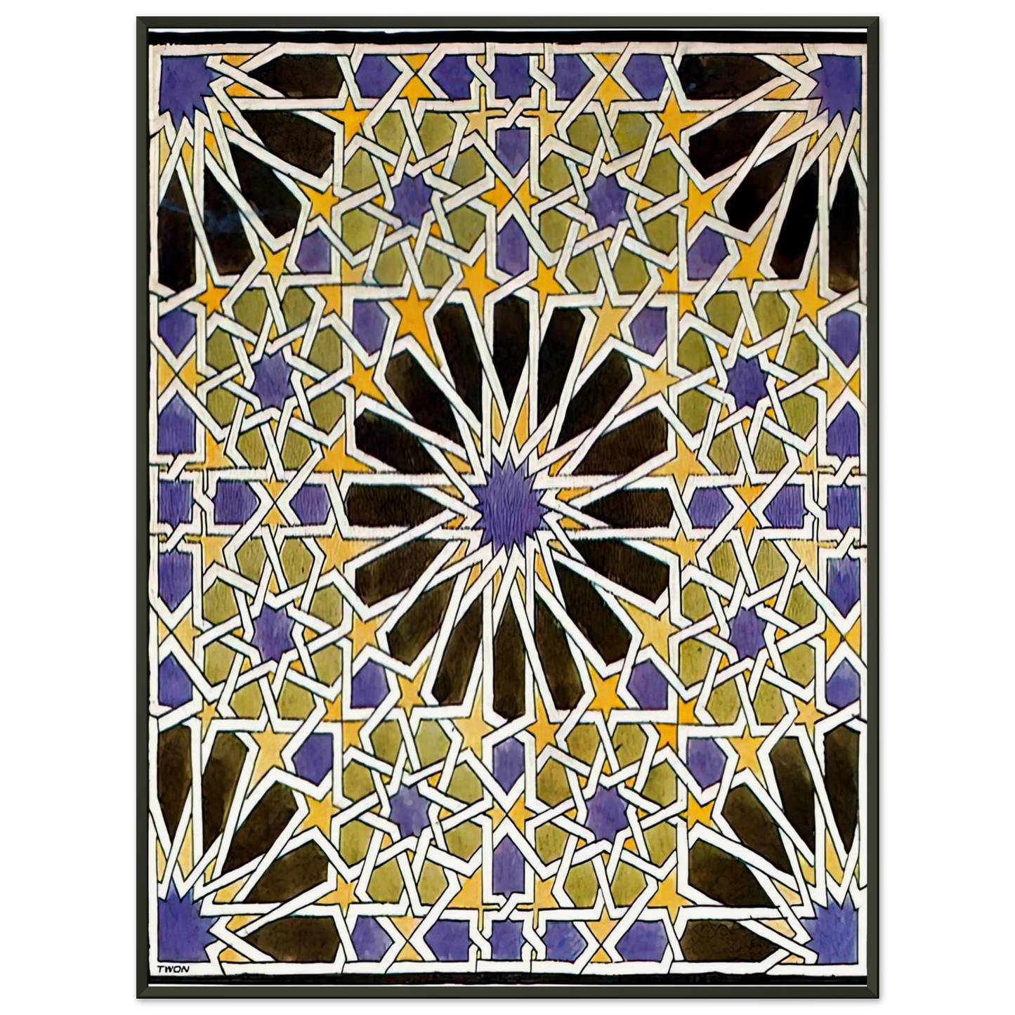MC Escher  MURAL MOSAIC IN THE ALHAMBRA Framed Art Print  - Aluminum Frame - 70x100 cm / 28x40 inches