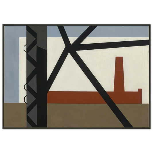 Ralston Crawford  From the Bridge  1942 Framed Art Print  - Aluminum Frame - 21x29.7 cm / 8x12"