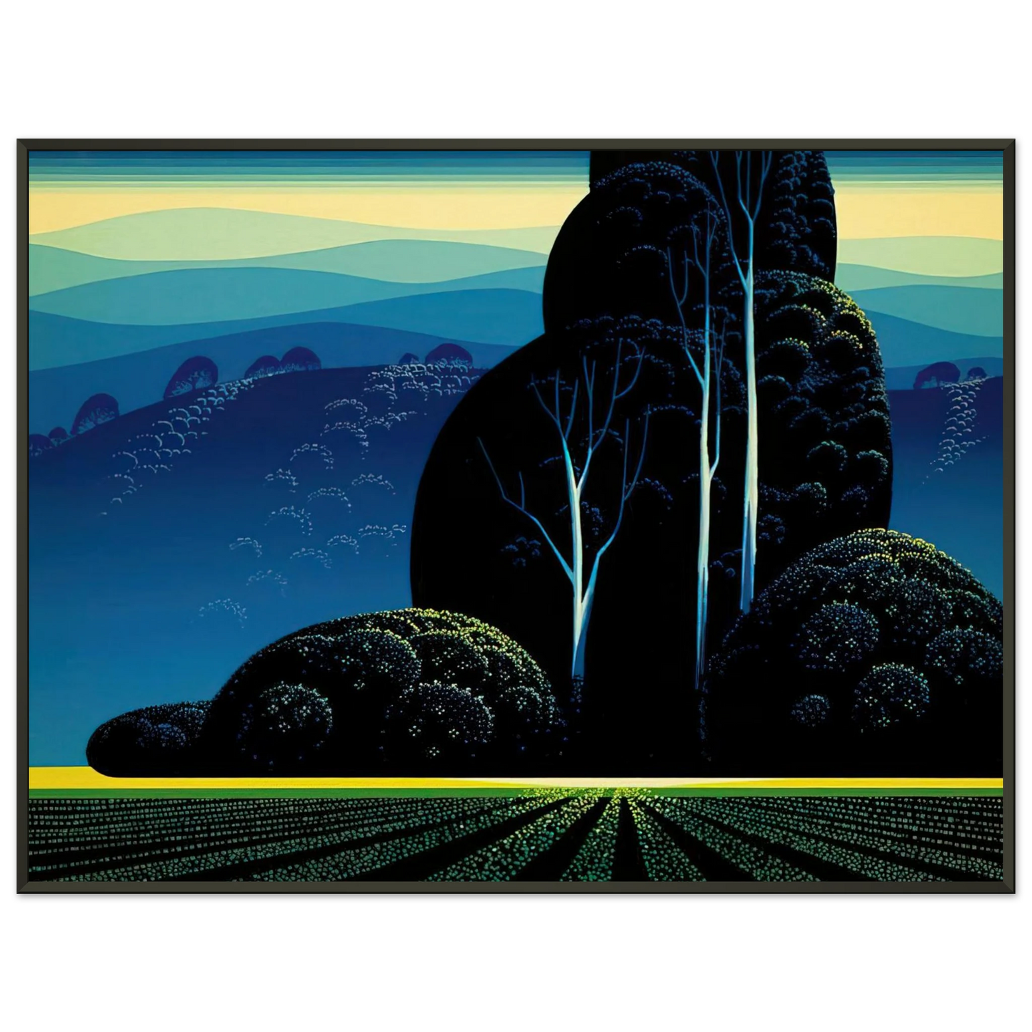 Eyvind Earle  Even Tide Framed Art Print  - Aluminum Frame - 40x50 cm / 16x20 inches