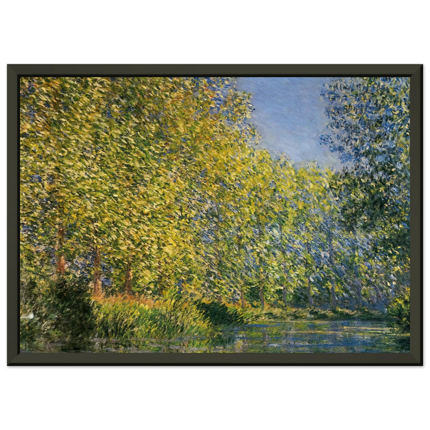 claude monet  Bend in the River Epte Framed Art Print  - Aluminum Frame - 60x80 cm / 24x32 inches