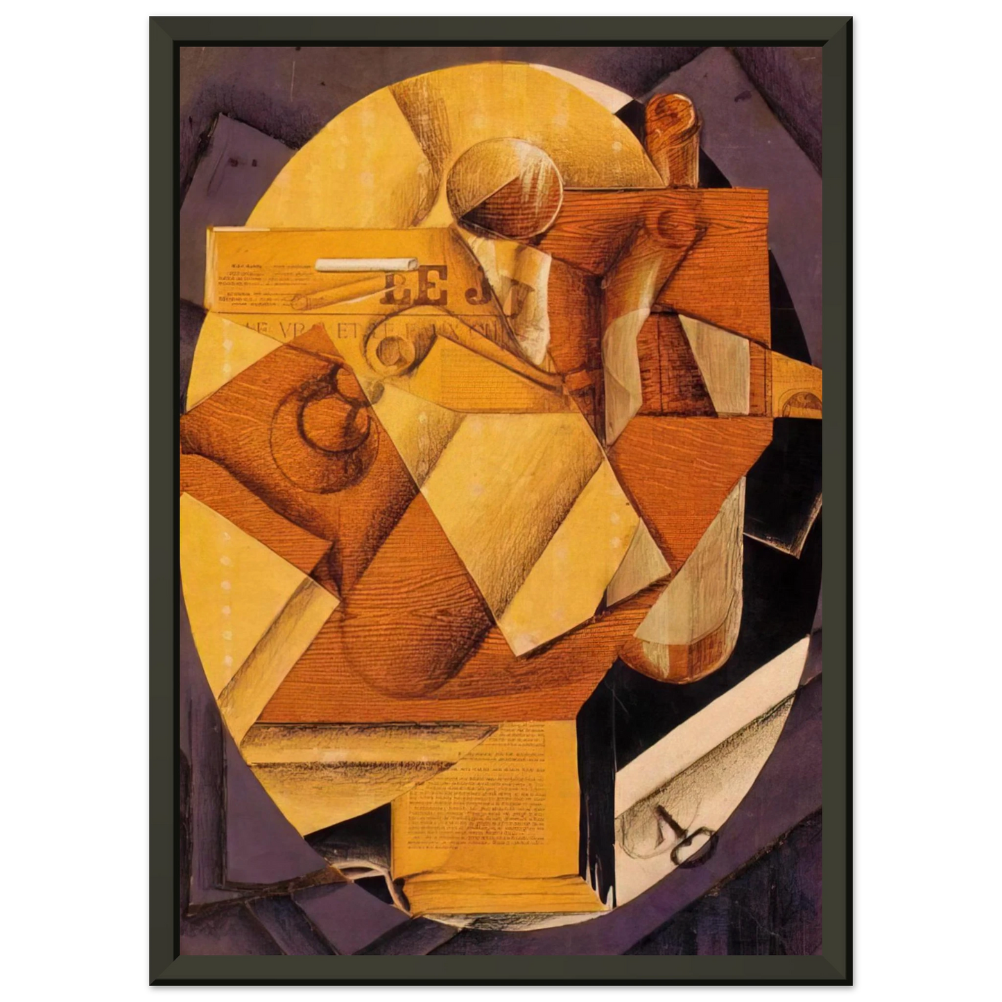 Juan Gris  THE TABLE 1914 Framed Art Print  - Aluminum Frame - 70x100 cm / 28x40 inches
