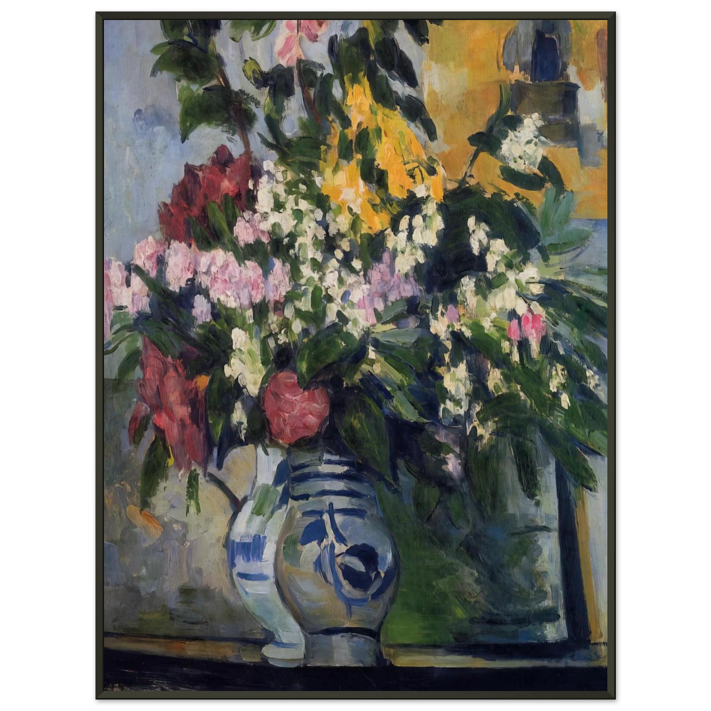 Paul Cezanne  Two Vases of Flowers Framed Art Print  - Aluminum Frame - 70x100 cm / 28x40 inches