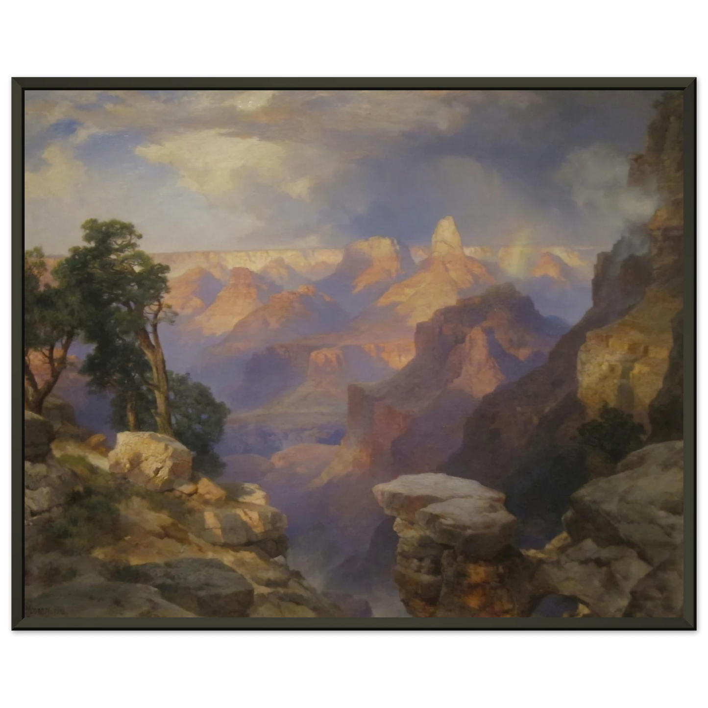 Thomas Moran  Grand Canyon with Rainbow Framed Art Print  - Aluminum Frame - 40x50 cm / 16x20 inches