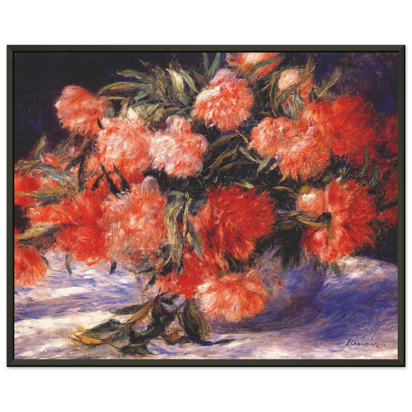 PierreAuguste Renoir  Peonies Framed Art Print  - Aluminum Frame - 60x80 cm / 24x32 inches