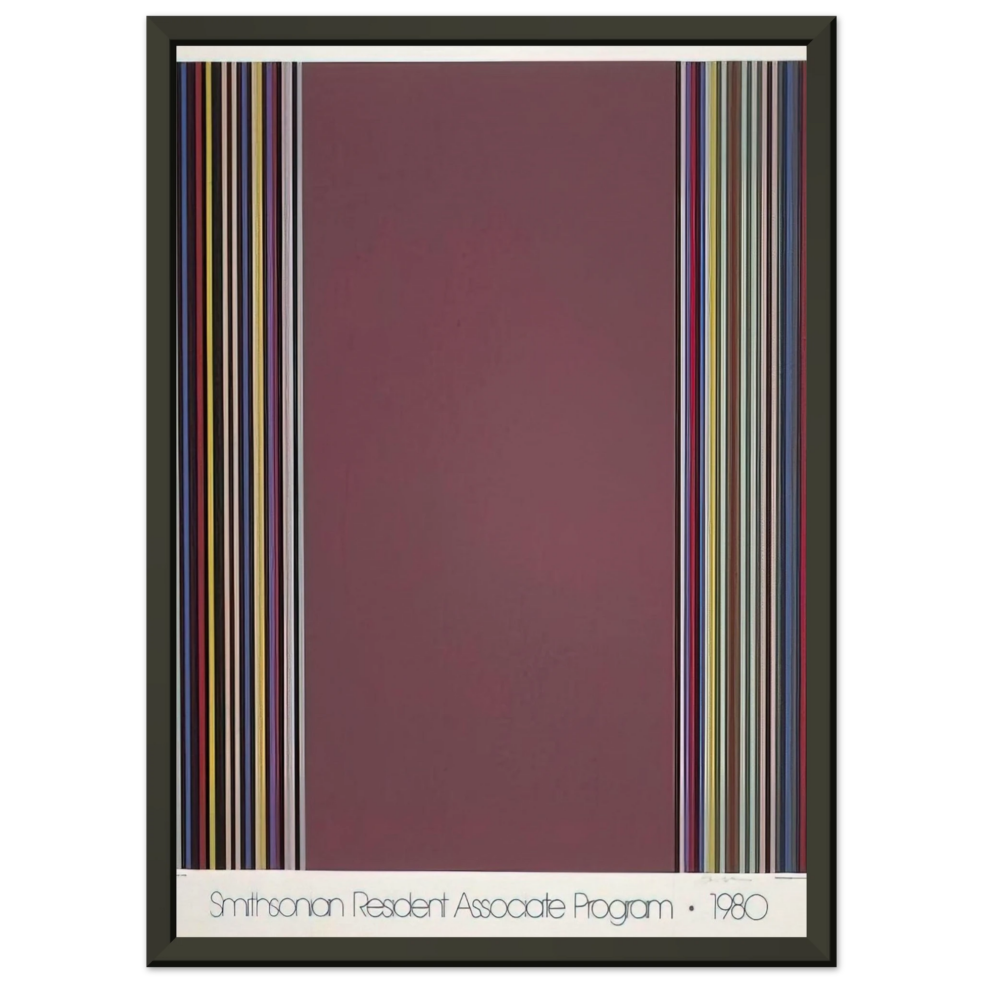 Gene Davis  Smithsonian Resident Associates Program 1980 15th Anniversary Poster  1980 Framed Art Print  - Aluminum Frame - 40x50 cm / 16x20 inches
