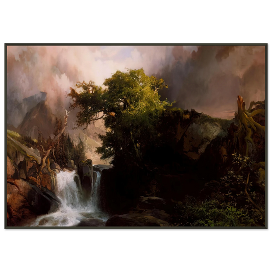 Thomas Moran  A Mountain Stream Framed Art Print  - Aluminum Frame - 21x29.7 cm / 8x12"