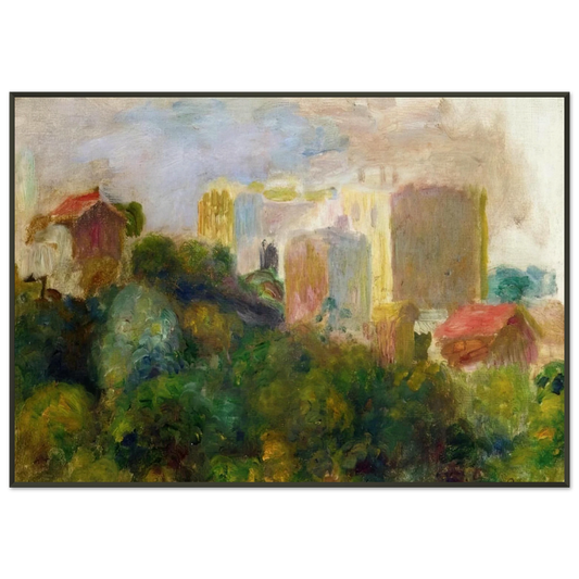 PierreAuguste Renoir  View from Renoirs Garden in Montmartre Framed Art Print  - Aluminum Frame - 21x29.7 cm / 8x12"