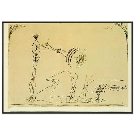 Paul Klee  APPARATUS FOR THE MAGNETIC TREATMENT OF PLANTS 1908 Framed Art Print  - Aluminum Frame - 21x29.7 cm / 8x12"