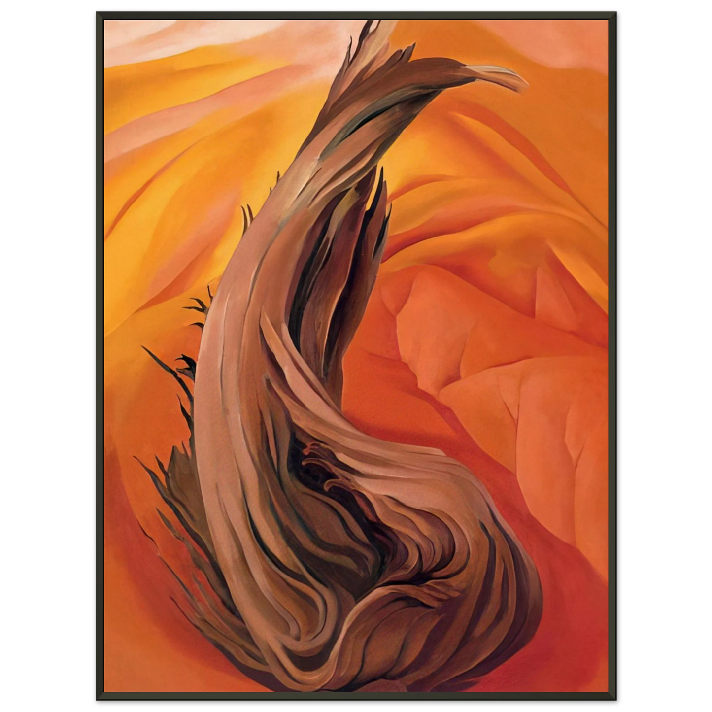 Georgia OKeeffe  Stump in Red Hills Framed Art Print  - Aluminum Frame - 60x80 cm / 24x32 inches