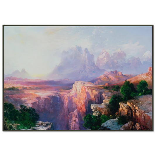 Thomas Moran  Rock Towers of the Rio Virgin Framed Art Print  - Aluminum Frame - 21x29.7 cm / 8x12"
