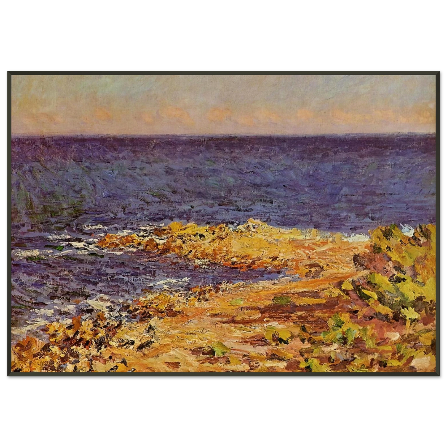 claude monet  The Big Blue Mediterranean at Antibes Framed Art Print  - Aluminum Frame - 21x29.7 cm / 8x12"
