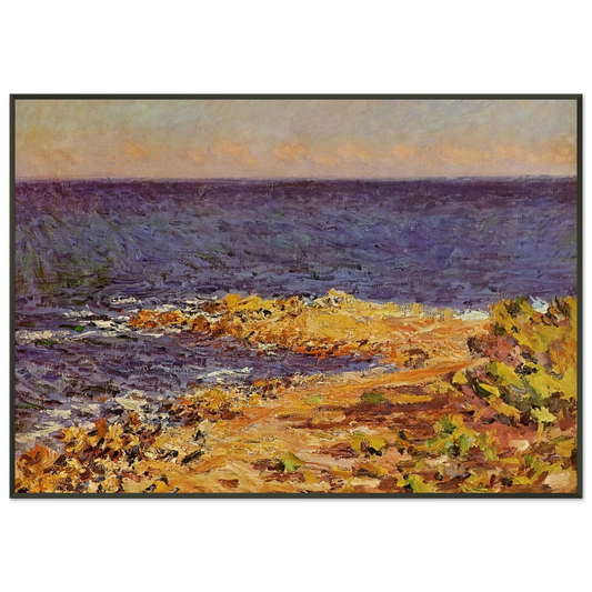 claude monet  The Big Blue Mediterranean at Antibes Framed Art Print  - Aluminum Frame - 21x29.7 cm / 8x12"