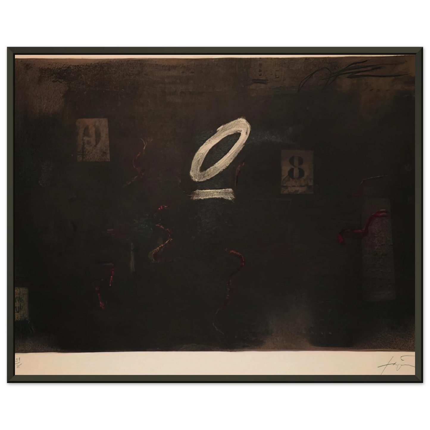 Antoni Tapies  SOUS ZERO 1979 Framed Art Print  - Aluminum Frame - 70x100 cm / 28x40 inches