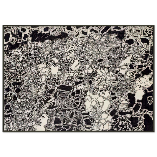 Jean Dubuffet  BRIGHT METEOR Framed Art Print  - Aluminum Frame - 21x29.7 cm / 8x12"