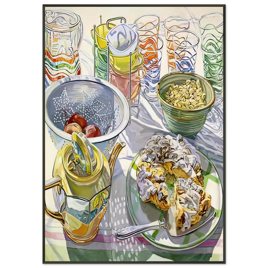 Janet Fish  COFFEE CAKE 2003 Framed Art Print  - Aluminum Frame - 21x29.7 cm / 8x12"