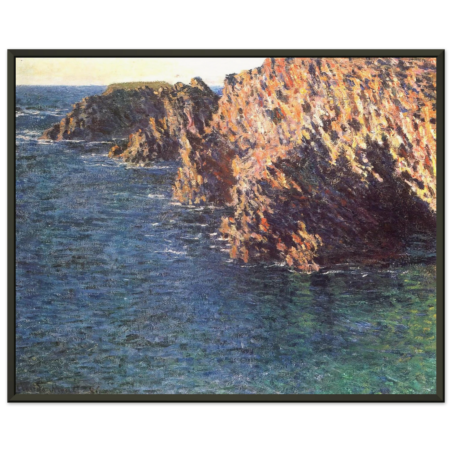 claude monet  The Grotto of PortDomois Framed Art Print  - Aluminum Frame - 60x80 cm / 24x32 inches