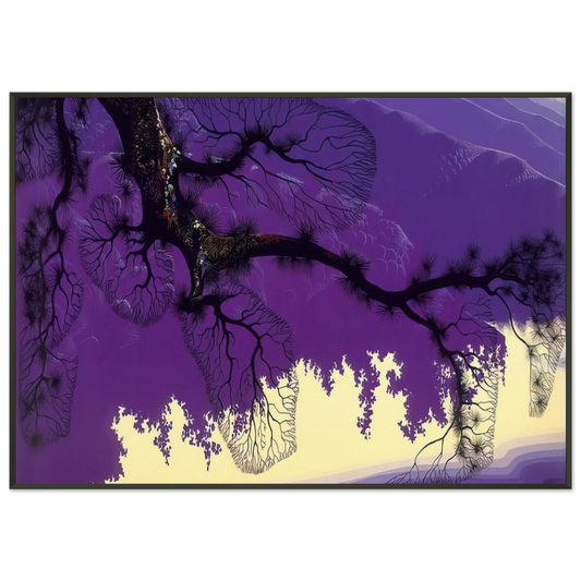 Eyvind Earle  Purple Coastline Framed Art Print  - Aluminum Frame - 21x29.7 cm / 8x12"