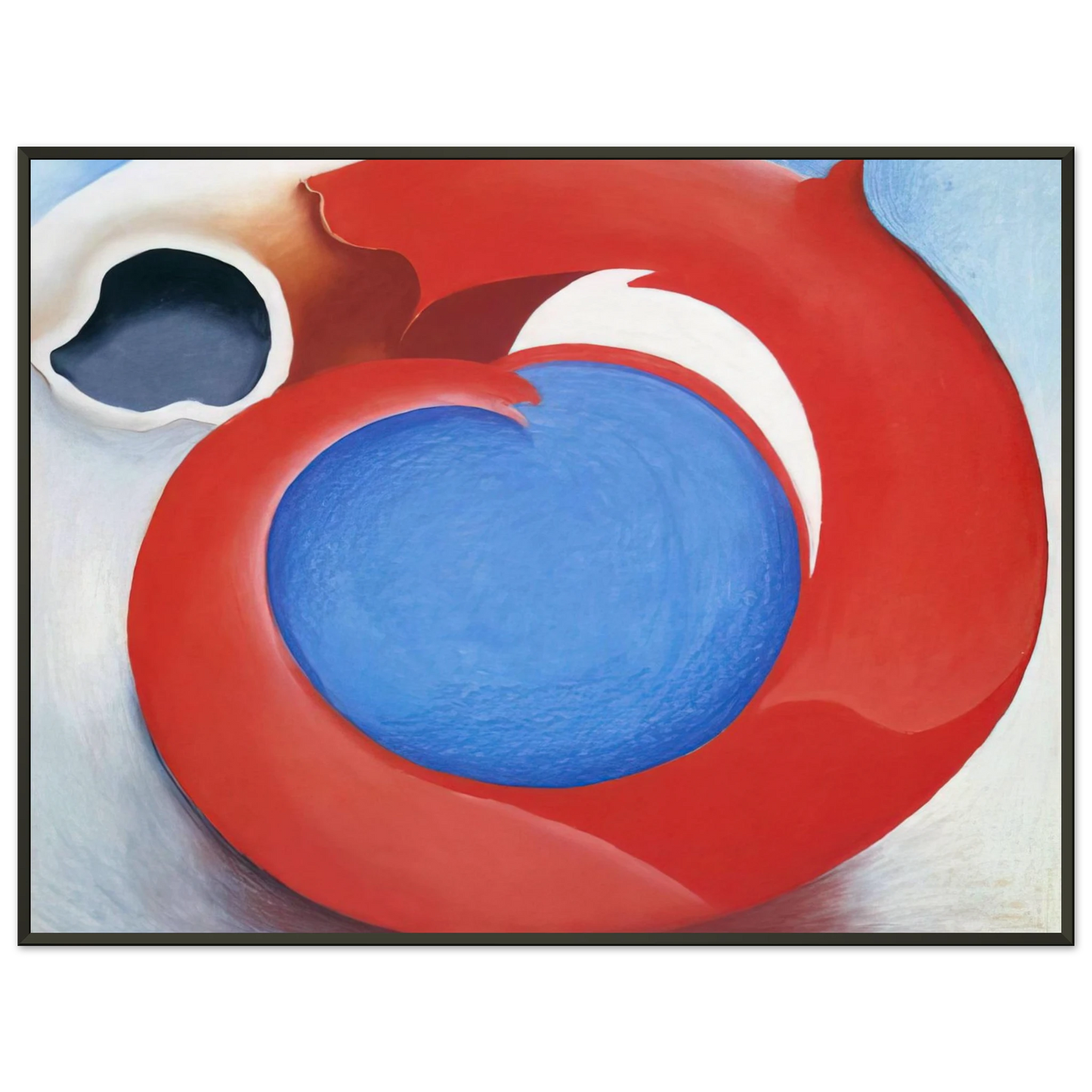 Georgia OKeeffe  Goats Horn With Red Framed Art Print  - Aluminum Frame - 40x50 cm / 16x20 inches