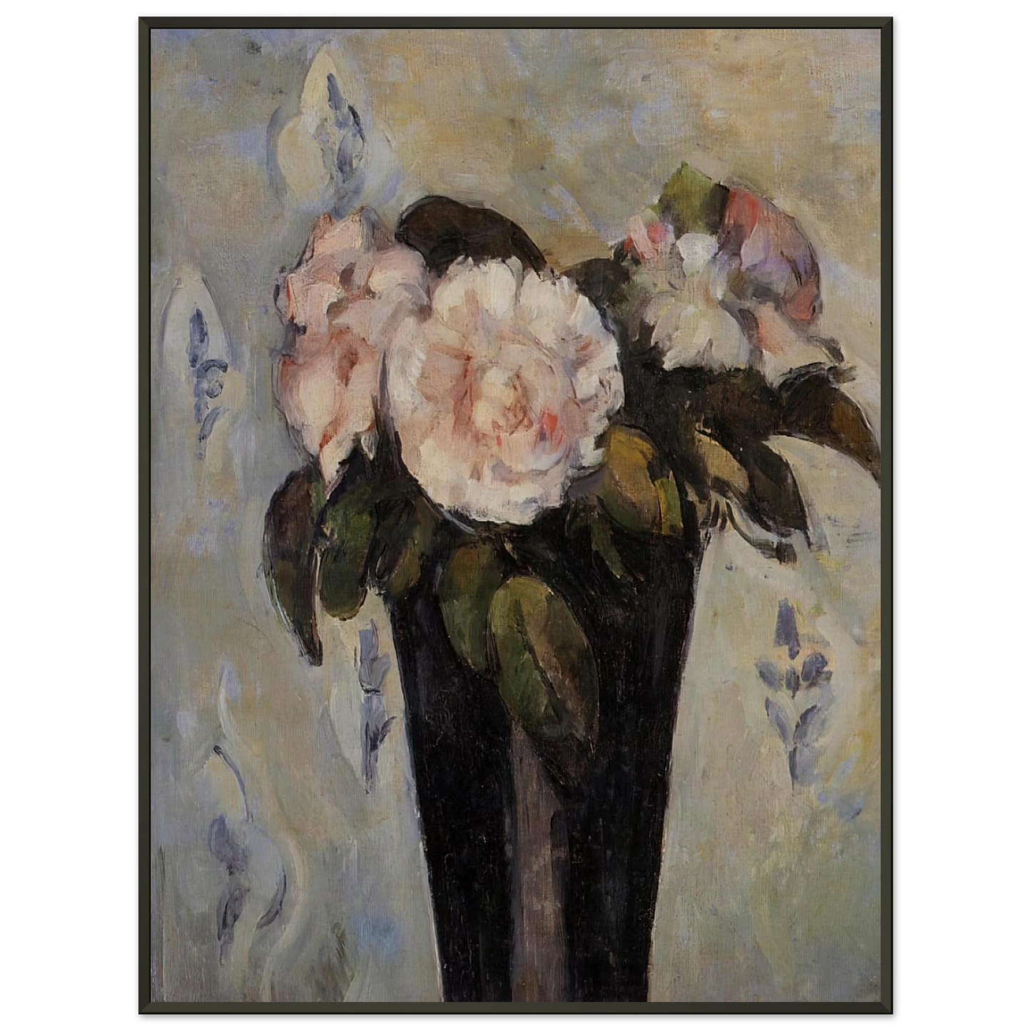 Paul Cezanne  Dark Blue Vase Framed Art Print  - Aluminum Frame - 40x50 cm / 16x20 inches