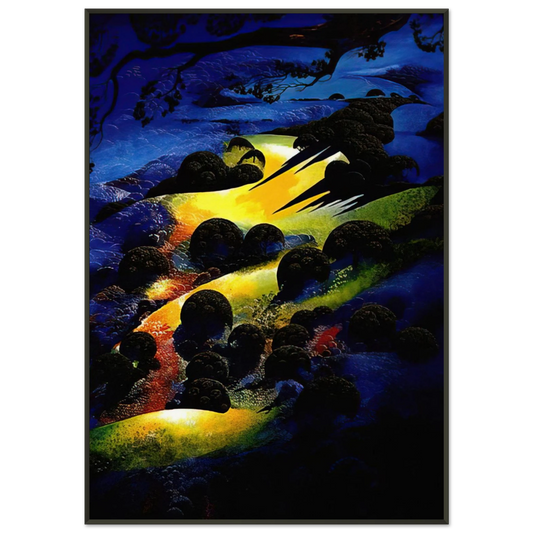 Eyvind Earle  Sunset Flame Framed Art Print  - Aluminum Frame - 21x29.7 cm / 8x12"