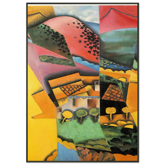 Juan Gris  LANDSCAPE AT CERET 1913 Framed Art Print  - Aluminum Frame - 21x29.7 cm / 8x12"