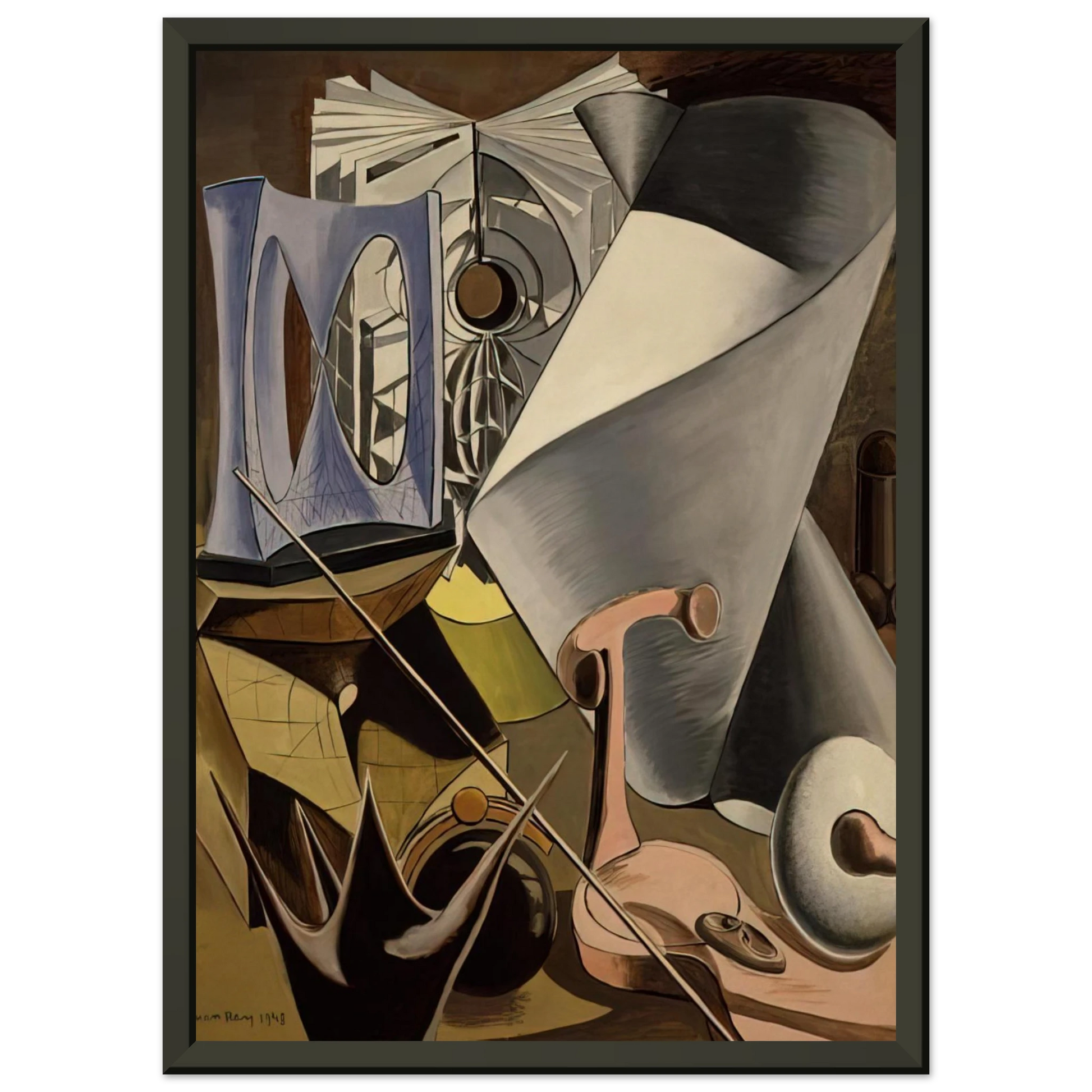 Man Ray  SHAKESPEAREAN EQUATION TWELFTH NIGHT Framed Art Print  - Aluminum Frame - 60x80 cm / 24x32 inches