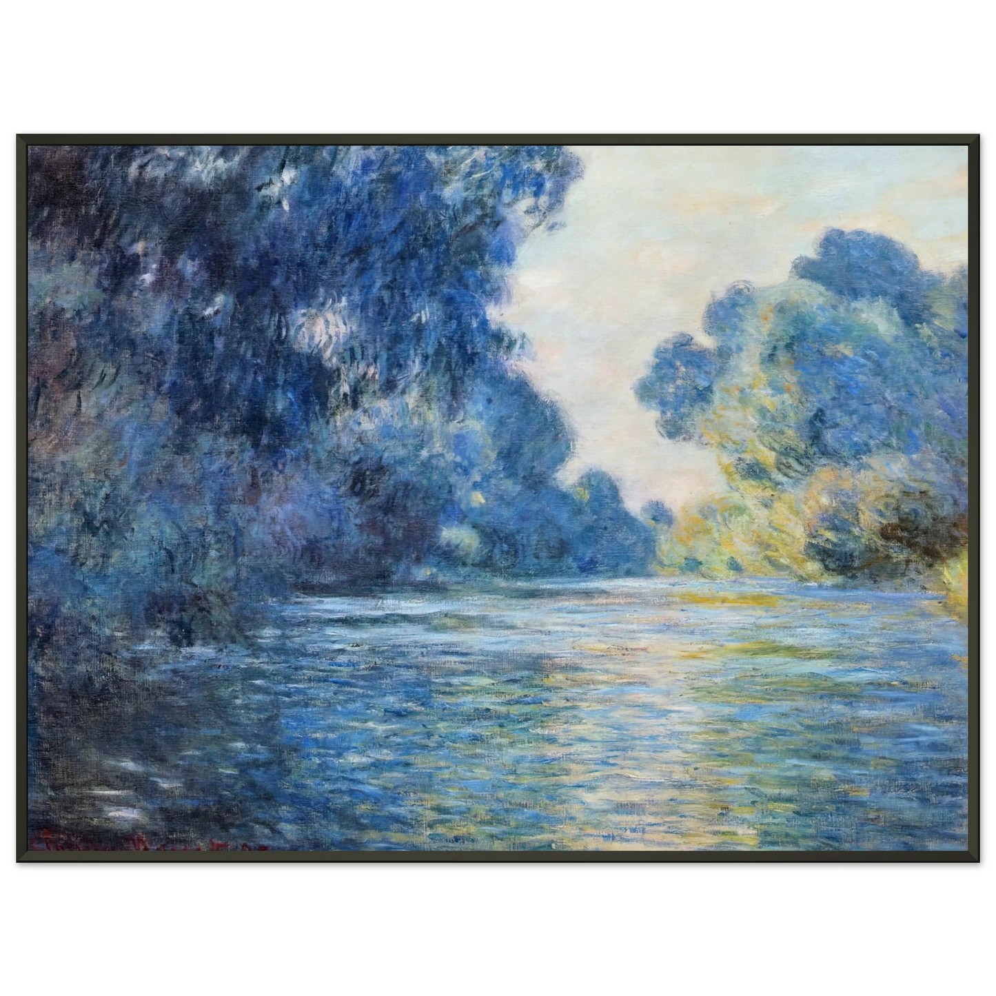 claude monet  Morning on the Seine at Giverny 02 Framed Art Print  - Aluminum Frame - 40x50 cm / 16x20 inches