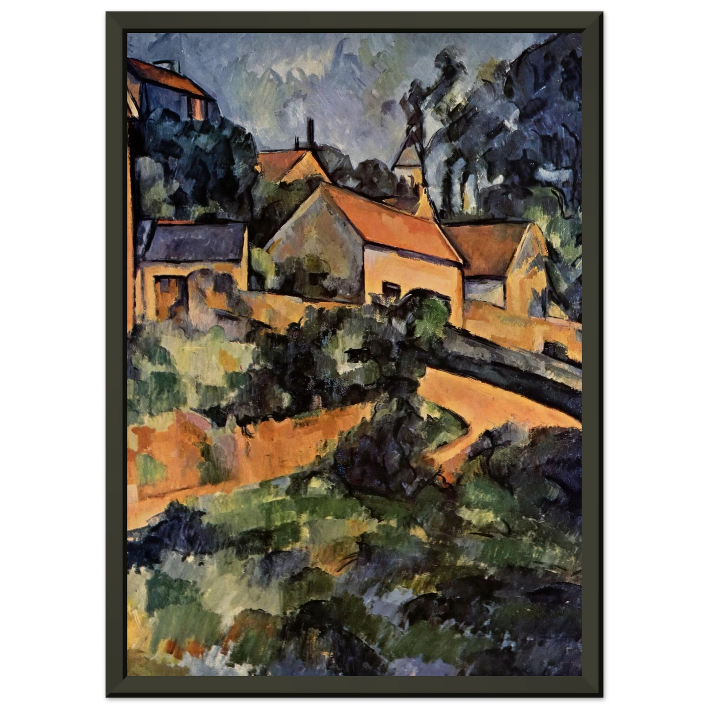 Paul Cezanne  Turning Road at Montgeroult Framed Art Print  - Aluminum Frame - 60x80 cm / 24x32 inches