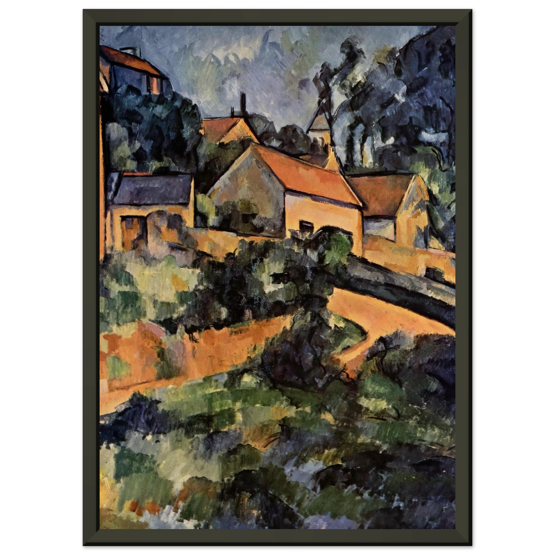 Paul Cezanne  Turning Road at Montgeroult Framed Art Print  - Aluminum Frame - 60x80 cm / 24x32 inches