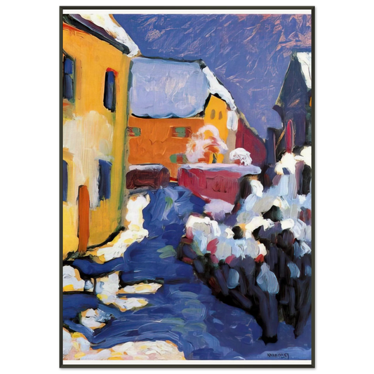 Wassily Kandinsky  CEMETERY AND VICARAGE IN KOCHEL 1909 Framed Art Print  - Aluminum Frame - 21x29.7 cm / 8x12"