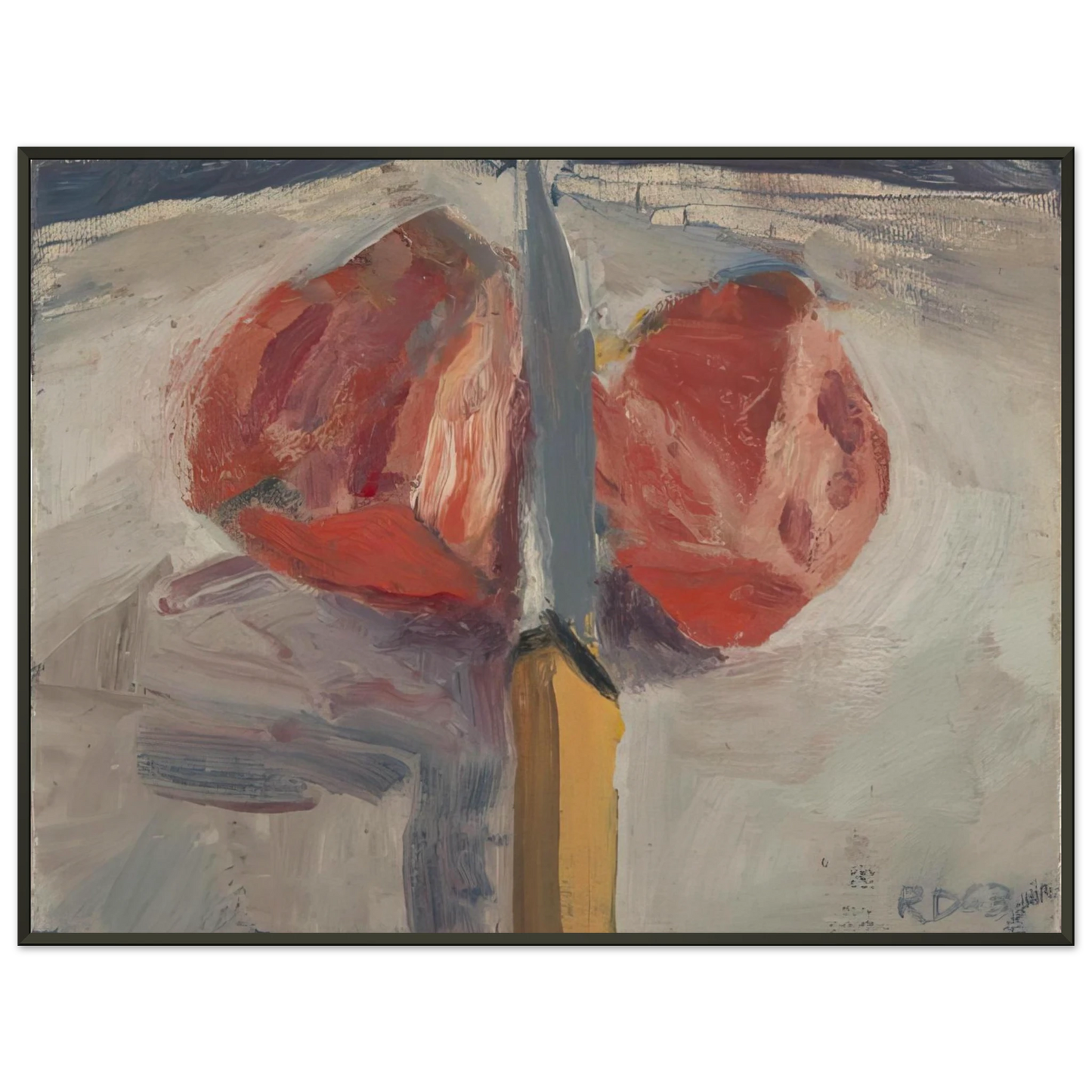 Richard Diebenkorn  Tomato and Knife Framed Art Print  - Aluminum Frame - 70x100 cm / 28x40 inches