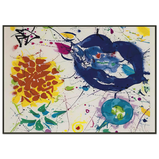 Sam Francis  Senza Titolo III Framed Art Print  - Aluminum Frame - 21x29.7 cm / 8x12"
