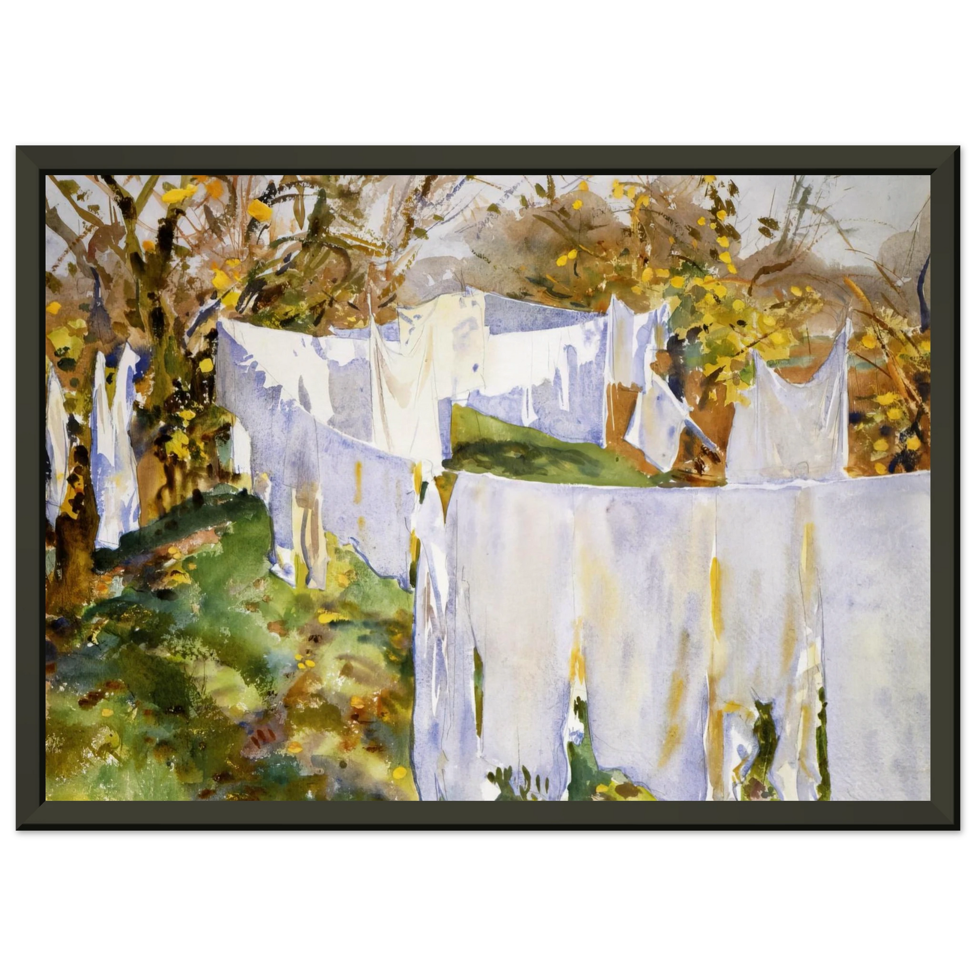 John Singer Sargent  La Biancheria Framed Art Print  - Aluminum Frame - 40x50 cm / 16x20 inches