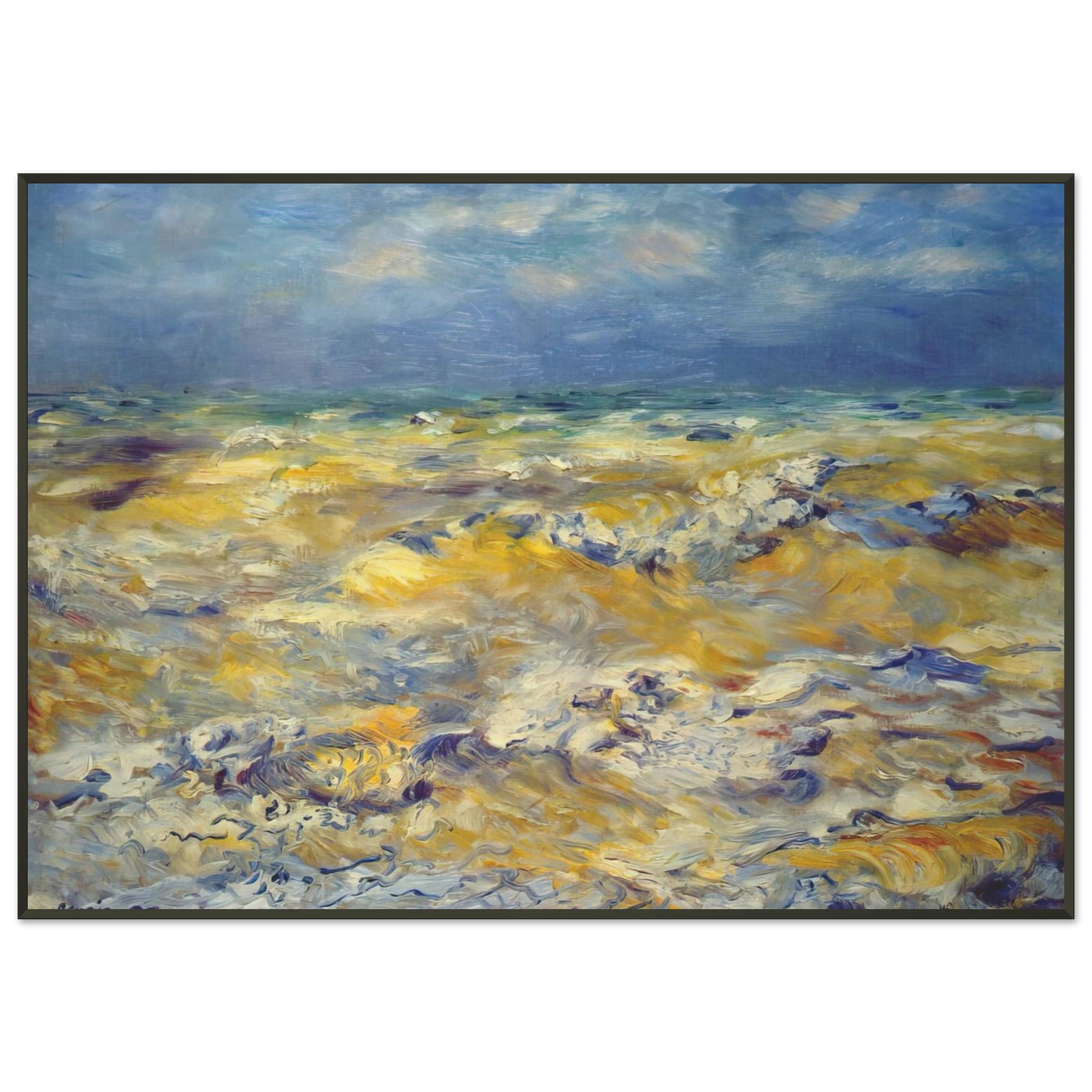 PierreAuguste Renoir  Seascape near berneval Framed Art Print  - Aluminum Frame - 21x29.7 cm / 8x12"