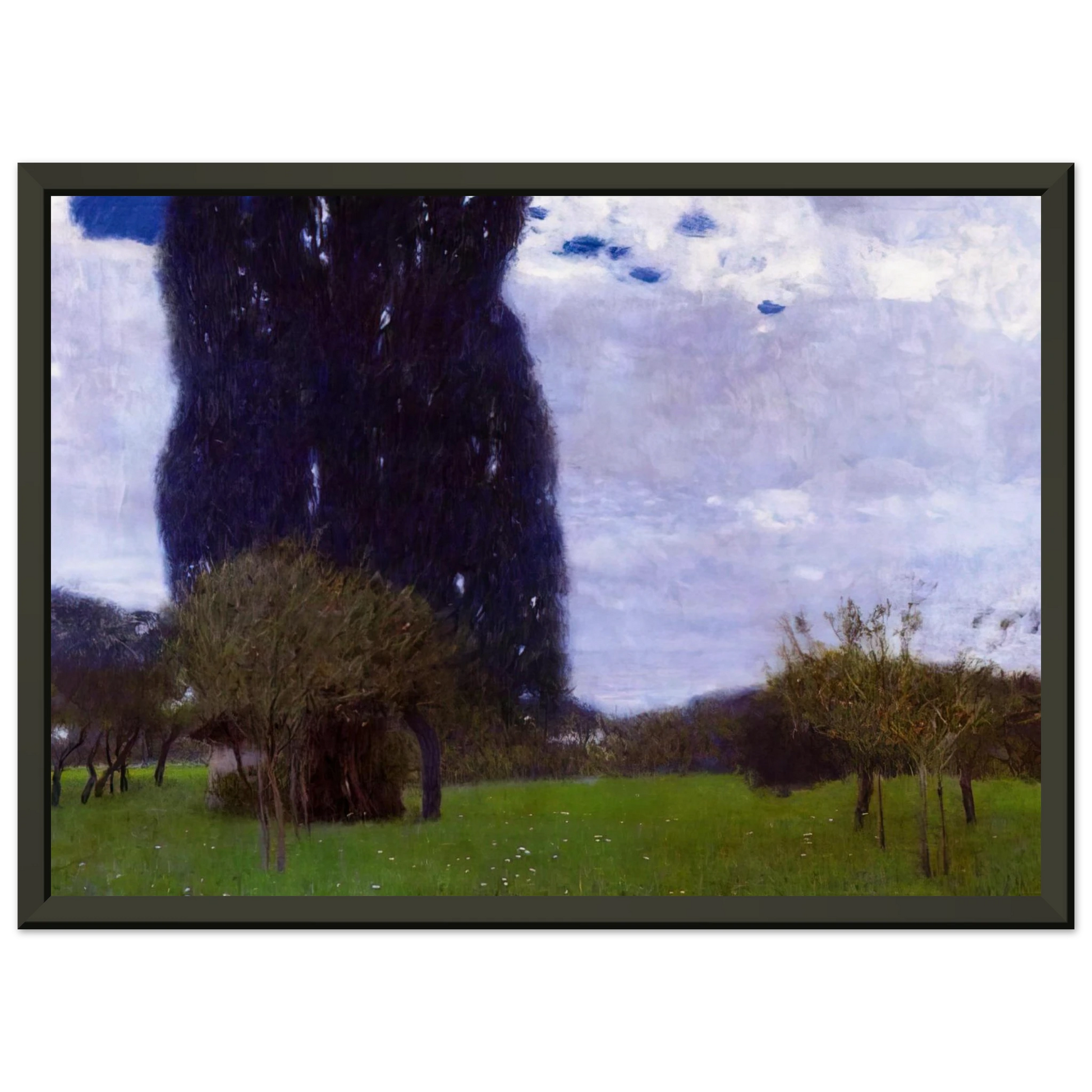 Gustav Klimt  THE TALL POPLAR TREES II Framed Art Print  - Aluminum Frame - 40x50 cm / 16x20 inches