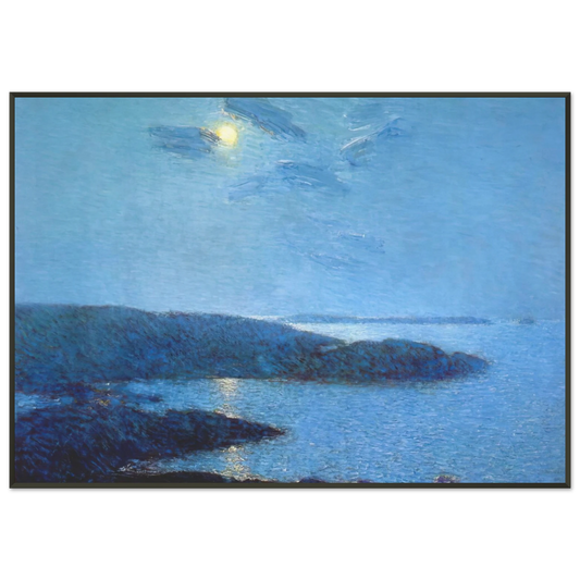 Childe Hassam  Moonlight Framed Art Print  - Aluminum Frame - 21x29.7 cm / 8x12"