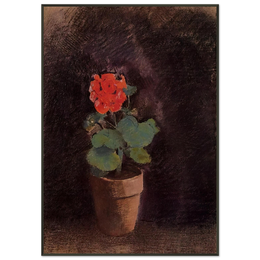 Odilon Redon  GERANIUM Framed Art Print  - Aluminum Frame - 21x29.7 cm / 8x12"