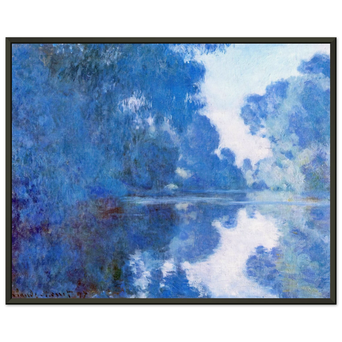 claude monet  Morning on the Seine Framed Art Print  - Aluminum Frame - 70x100 cm / 28x40 inches