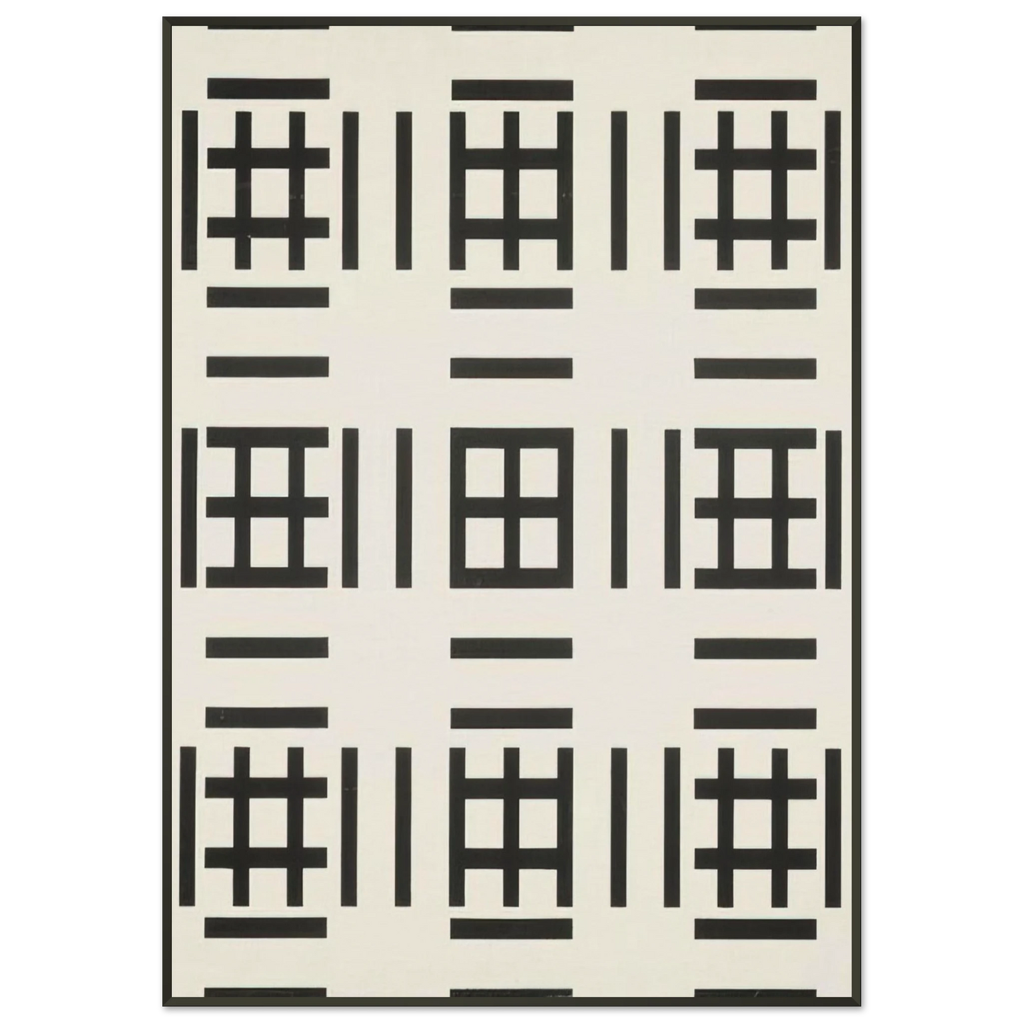 Francois Morellet  Serigraphie unique au monde  1970 Framed Art Print  - Aluminum Frame - 21x29.7 cm / 8x12"