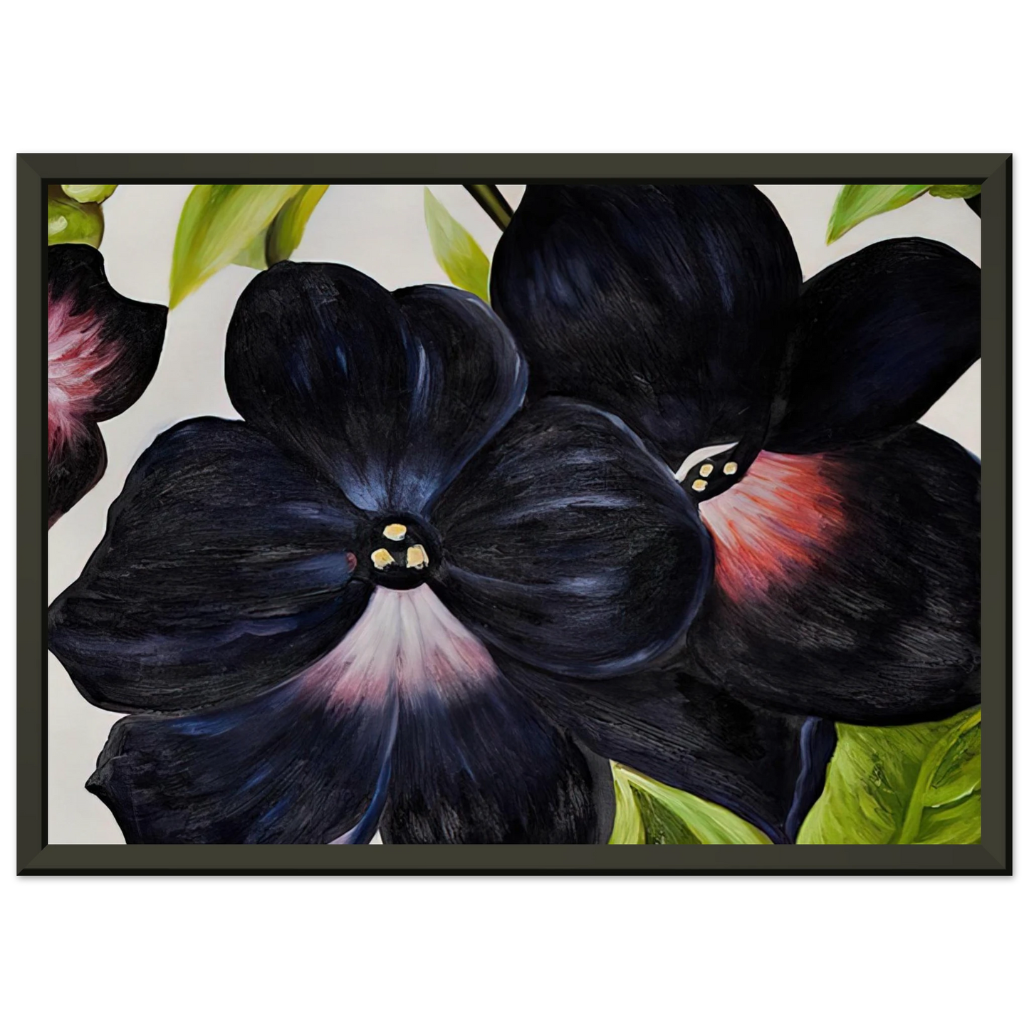 Georgia OKeeffe  Black and Purple Petunias Framed Art Print  - Aluminum Frame - 60x80 cm / 24x32 inches