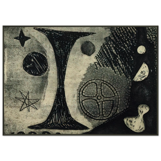 Alexander Calder  THE BIG I 1944 Framed Art Print  - Aluminum Frame - 21x29.7 cm / 8x12"