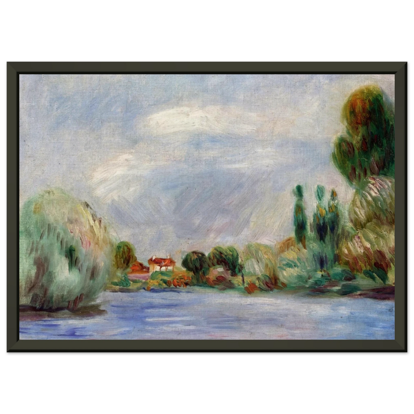 PierreAuguste Renoir  House on the River Framed Art Print  - Aluminum Frame - 60x80 cm / 24x32 inches