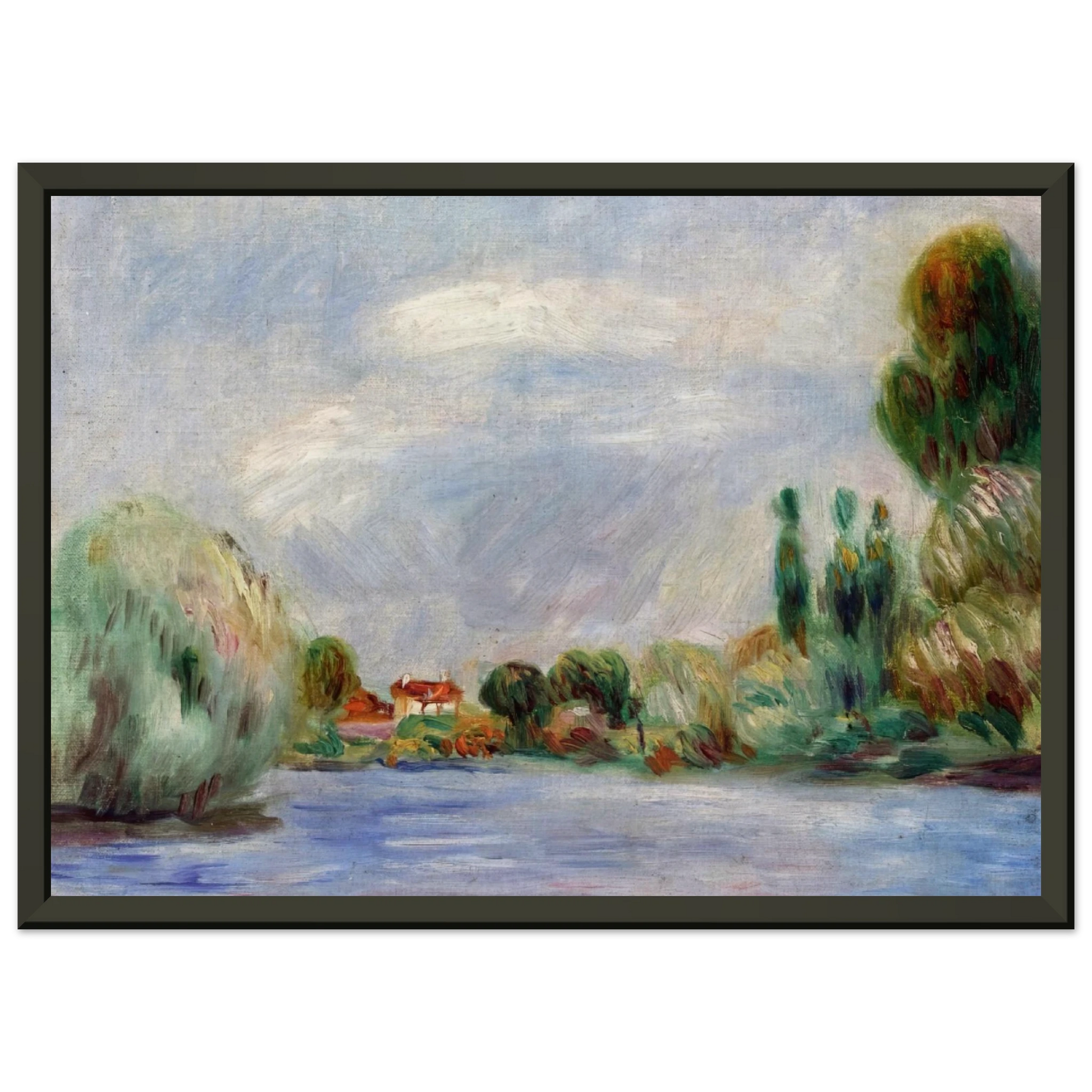 PierreAuguste Renoir  House on the River Framed Art Print  - Aluminum Frame - 60x80 cm / 24x32 inches