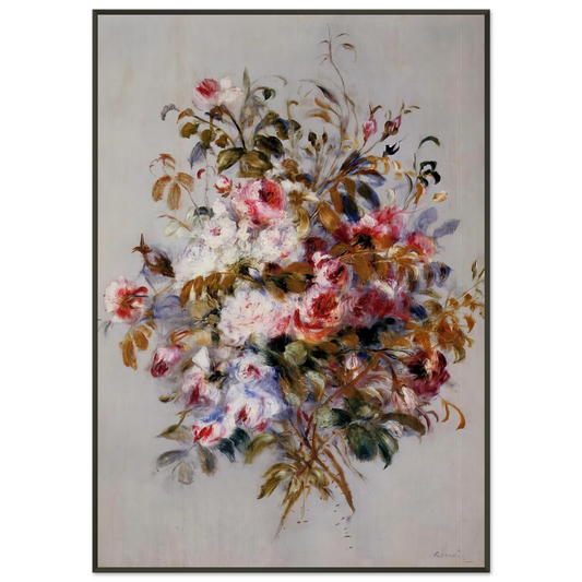 PierreAuguste Renoir  A Bouquet of Roses Framed Art Print  - Aluminum Frame - 21x29.7 cm / 8x12"