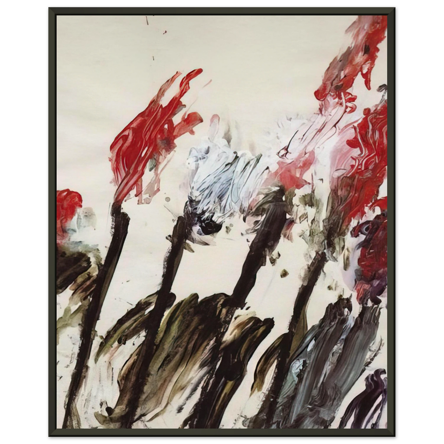 Cy Twombly  Nicolas Irises Framed Art Print  - Aluminum Frame - 70x100 cm / 28x40 inches