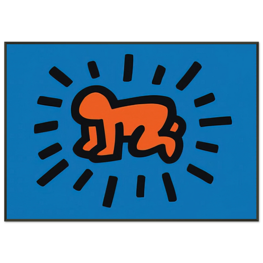 Keith Haring  RADIANT BABY FROM ICONS SERIES 1990 Framed Art Print  - Aluminum Frame - 21x29.7 cm / 8x12"