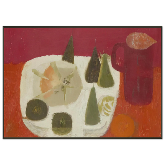 Mary Fedden  Red Jug  1968 Framed Art Print  - Aluminum Frame - 21x29.7 cm / 8x12"