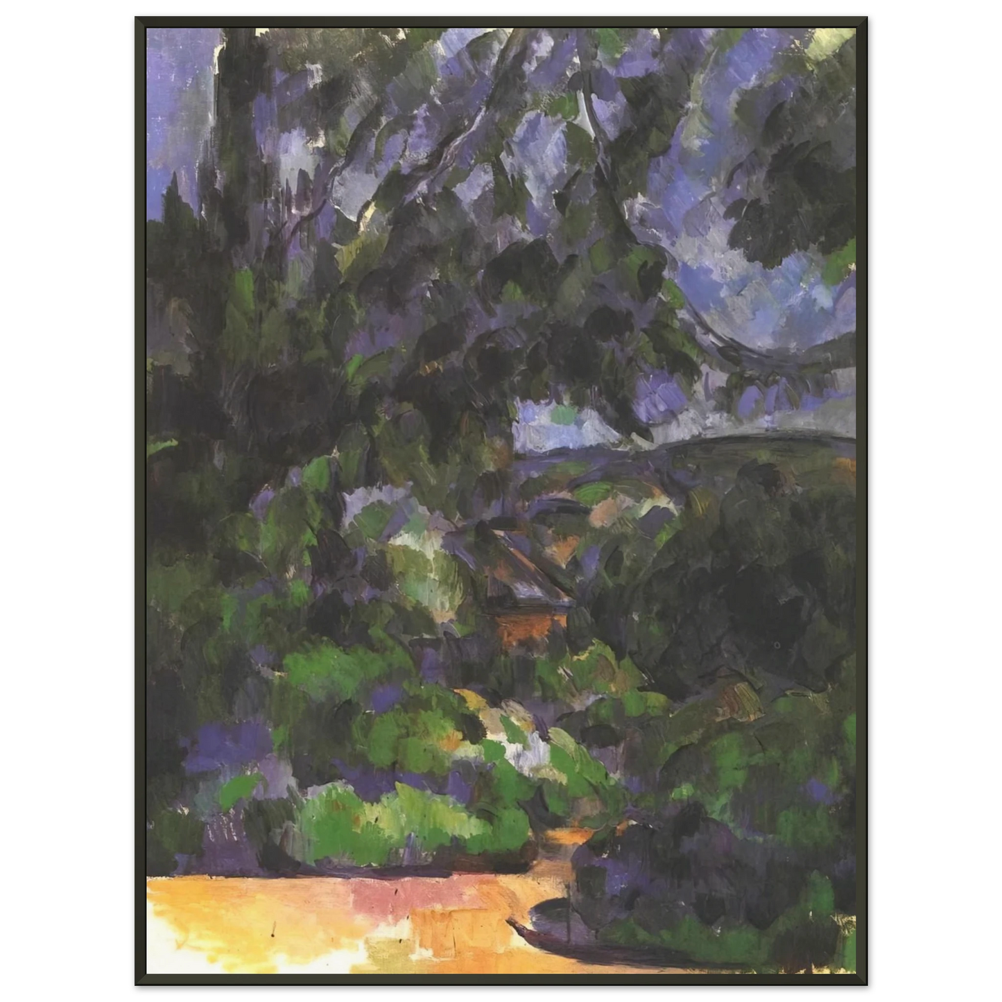 Paul Cezanne  Blue Landscape Framed Art Print  - Aluminum Frame - 40x50 cm / 16x20 inches