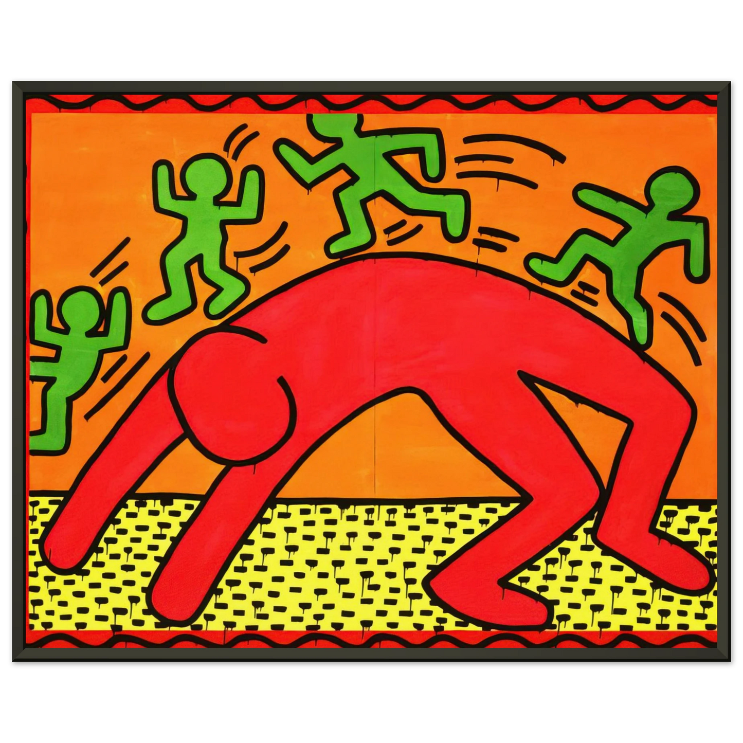 Keith Haring  UNTITLED 1982 2 Framed Art Print  - Aluminum Frame - 40x50 cm / 16x20 inches